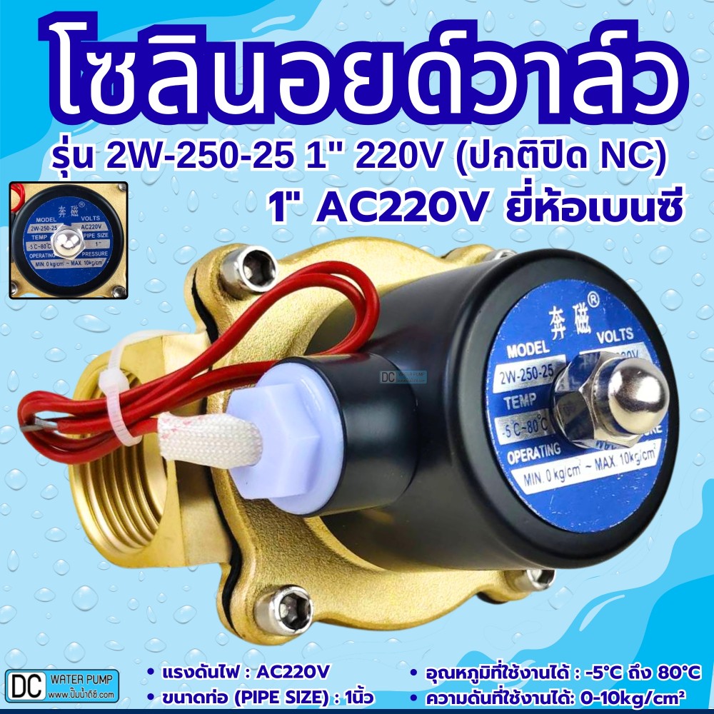 โซลินอยด์วาล์ว 220V รุ่น 2w-250-25 ( 1”) ยี่ห้อเบนซี